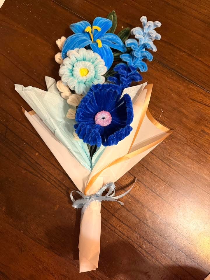 Handmade pipe cleaner floral arrangement by Emily Jordan — Wild Ginger Creations