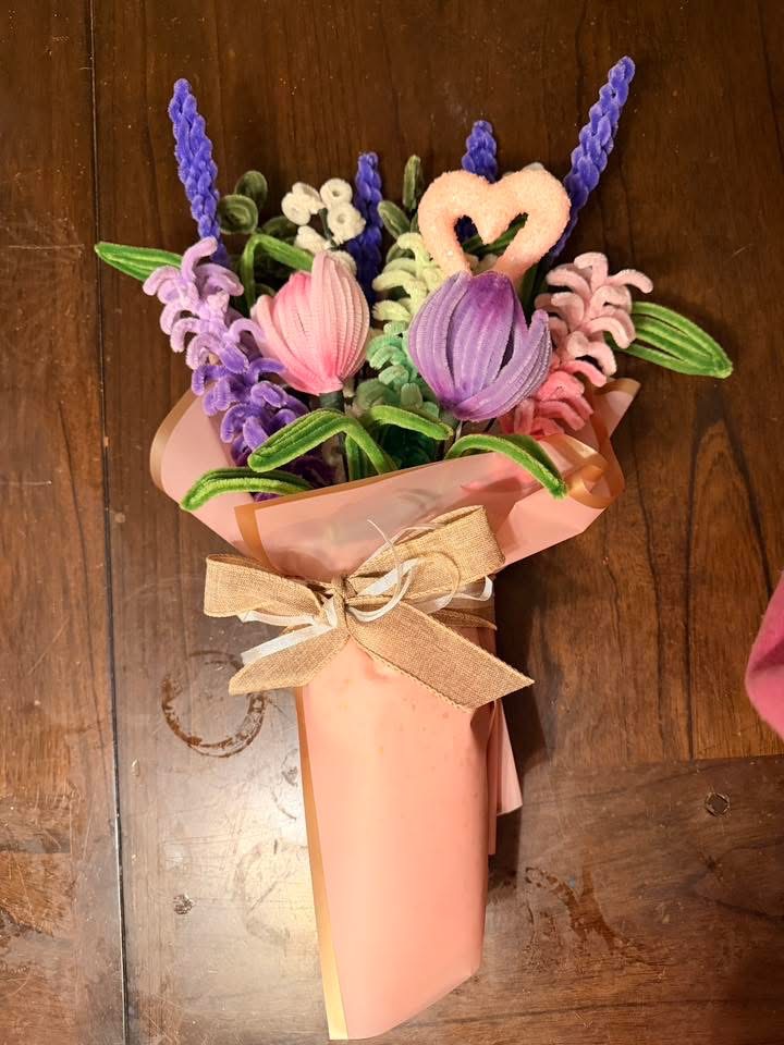 Handmade pipe cleaner floral arrangement by Emily Jordan — Wild Ginger Creations